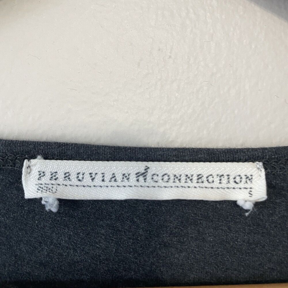 Peruvian Connection Gray Long Sleeve Pima Cotton T-Shirt Size S Basic Capsule - Picture 6 of 11